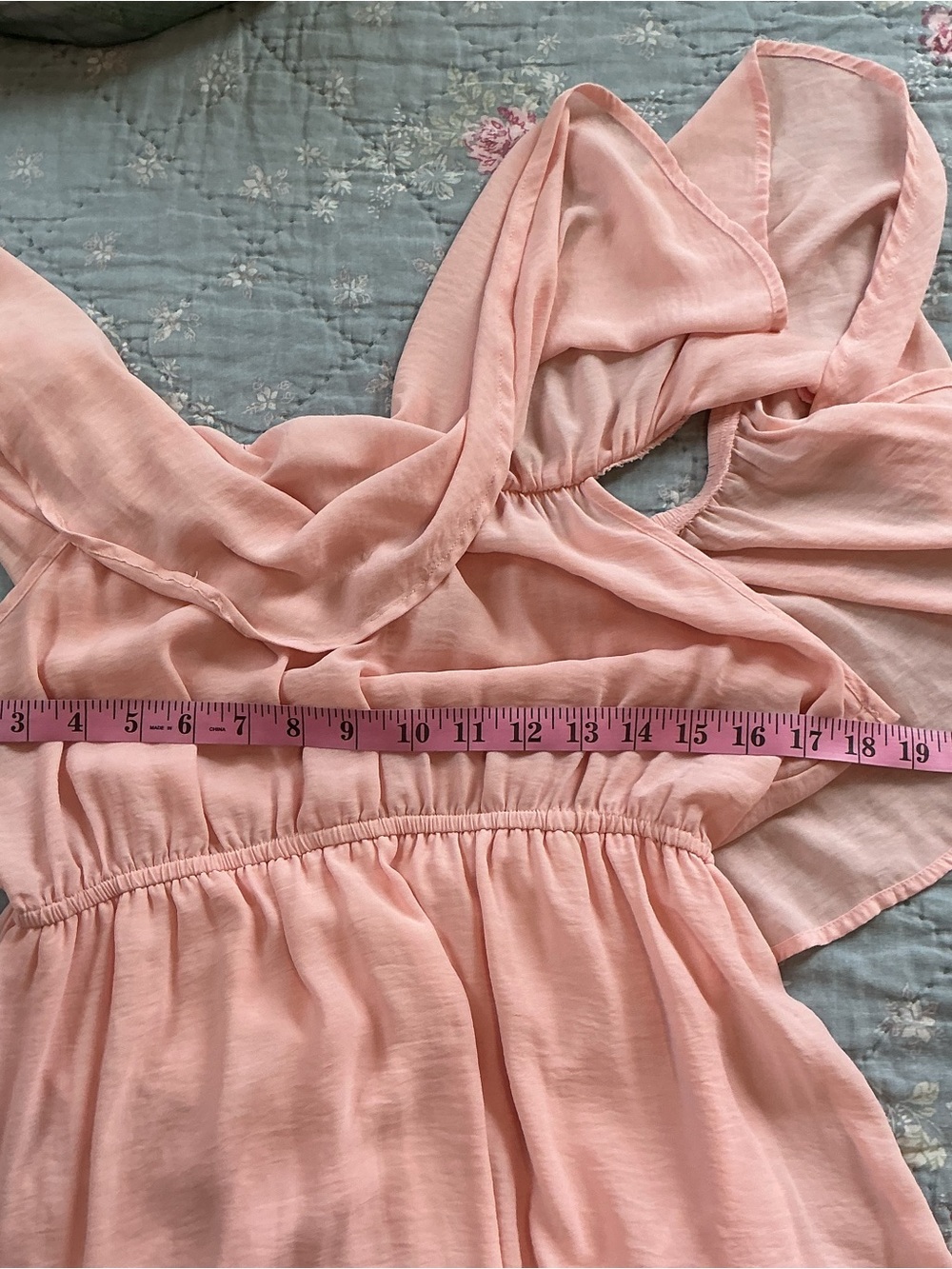Venus Blush Pink Off Shoulder Maxi Dress Tiered Ruffle Size 12 Bridesmaid Boho - Picture 9 of 14